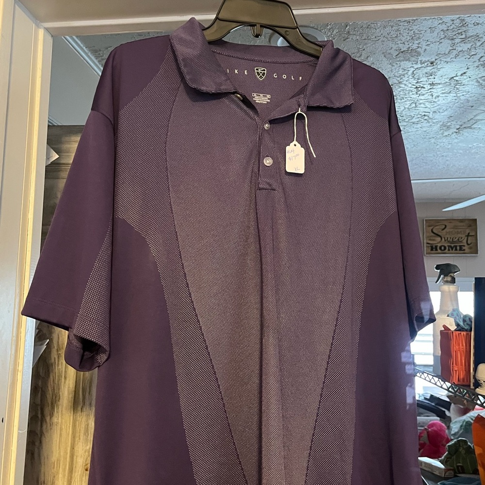 Nike Purple Polo Shirt Elegant Knit Design